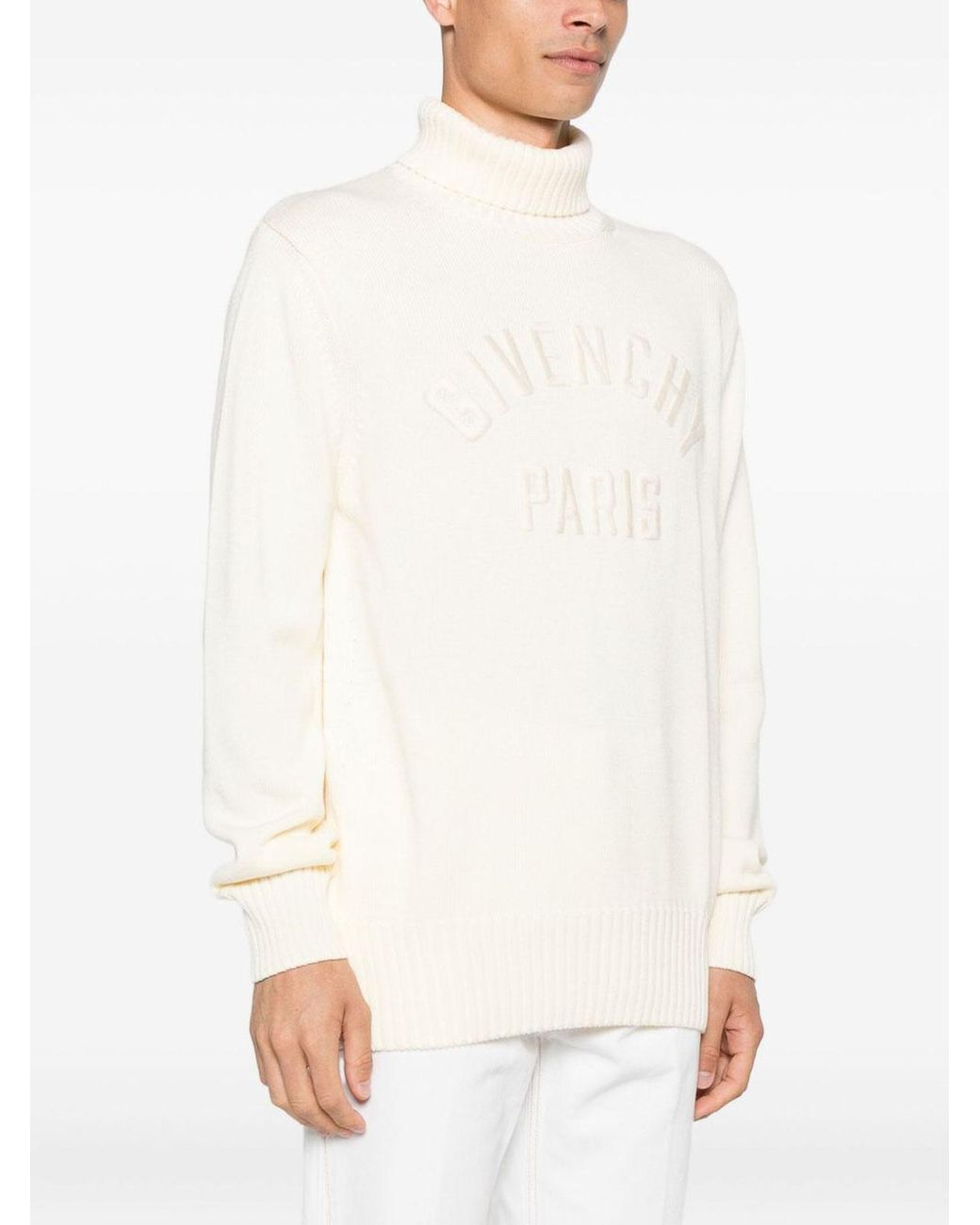 Givenchy White Paris Sweater With A High Neck for men