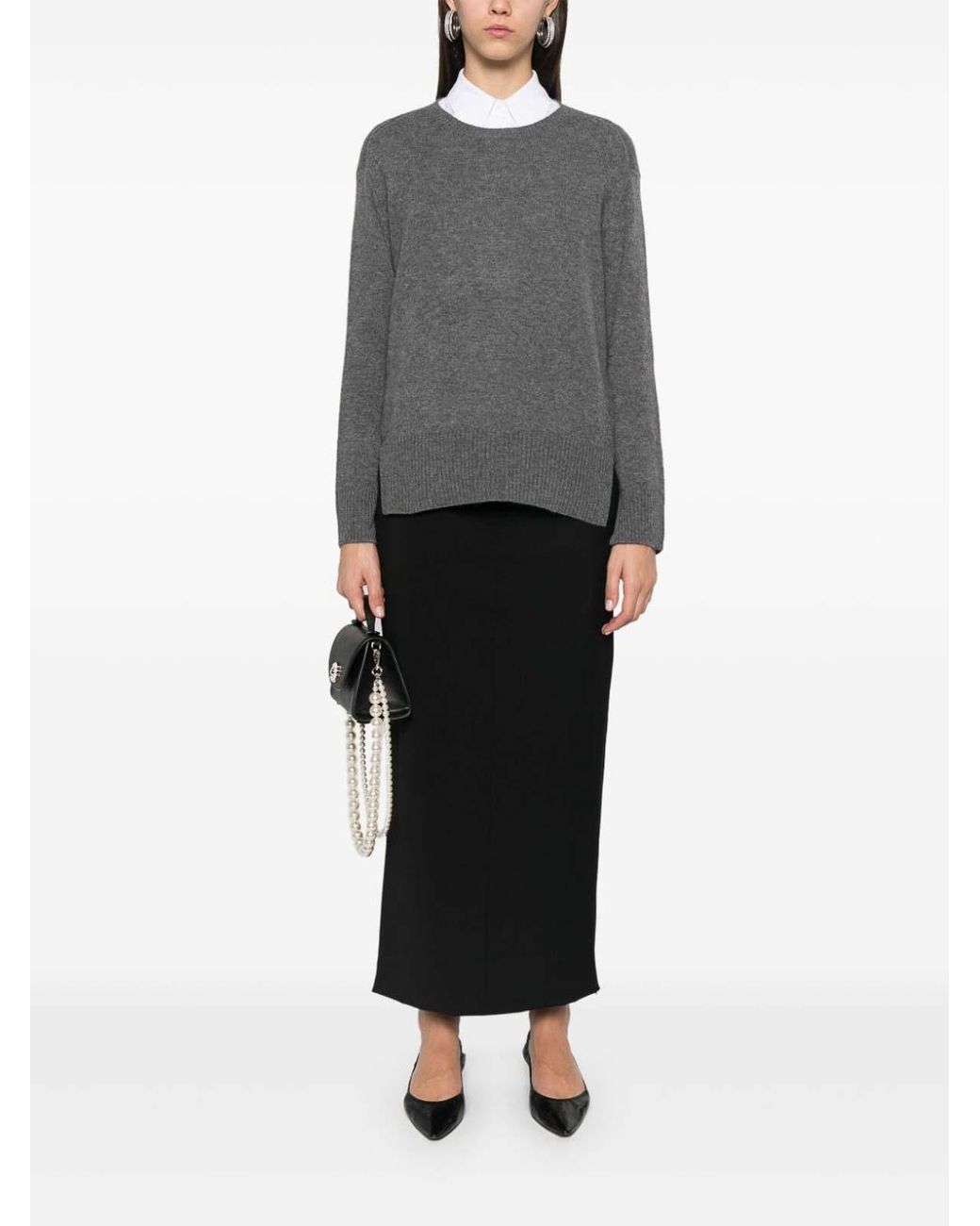 Be You Gray Cashmere Crewneck Sweater