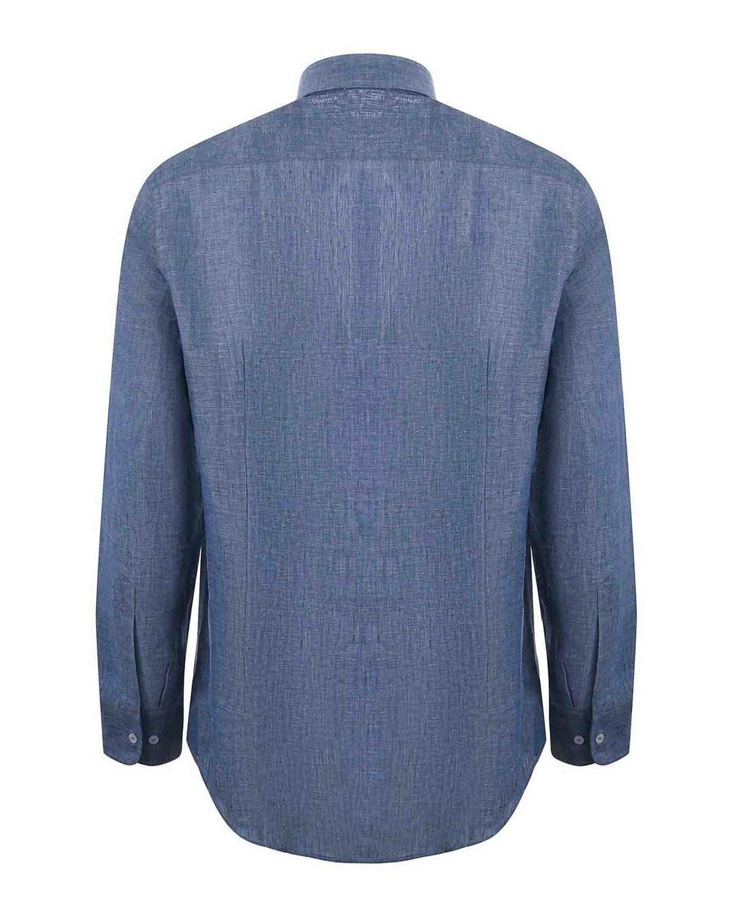 Etro Blue Linen Shirt for men