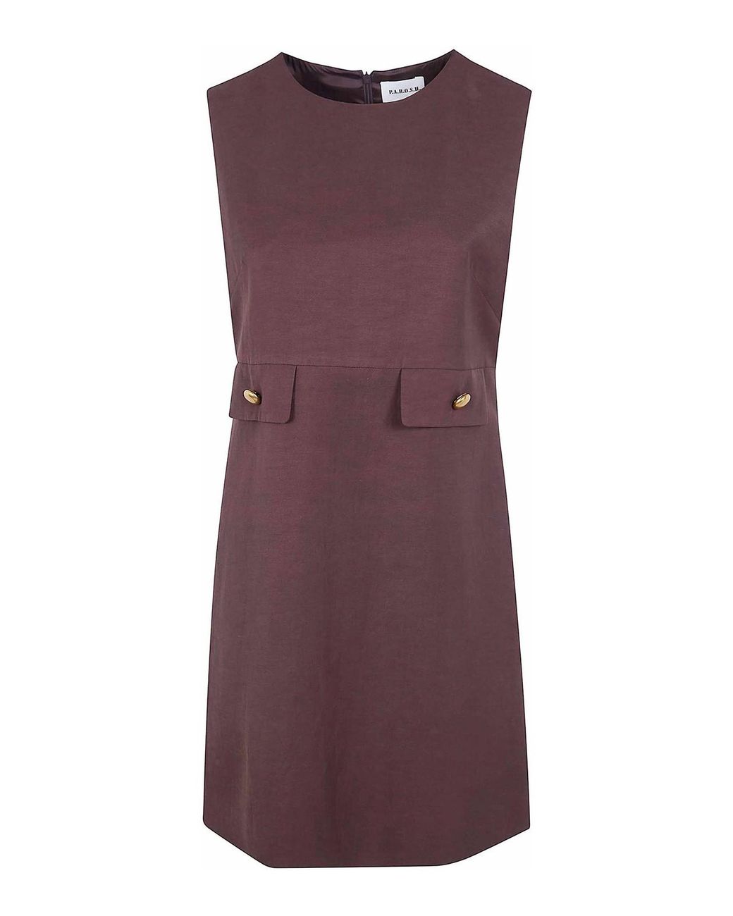 P.A.R.O.S.H. Purple Raisa26 Viscose Linen Mini Dress