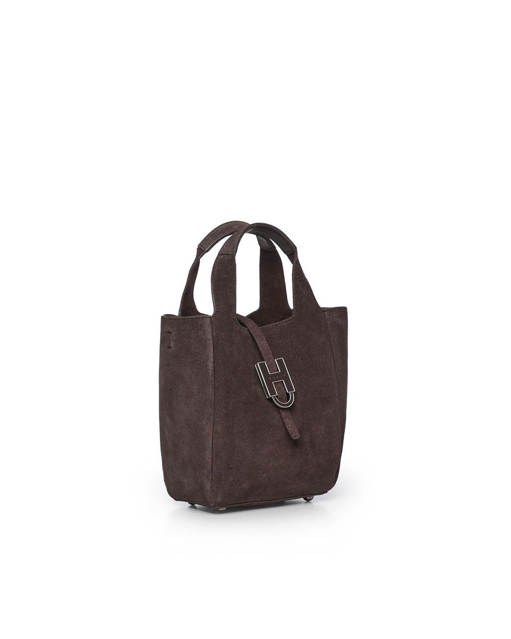 Hogan Brown Trend Mini Suede Shopping Bag