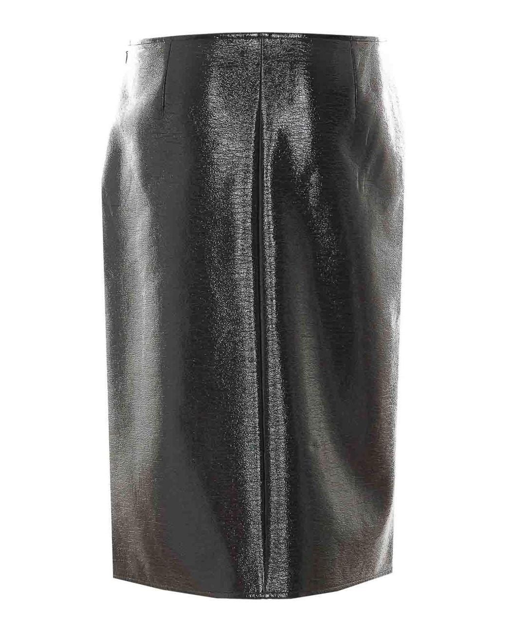 Courreges Gray Vinyl Knee-Lenght Skirt