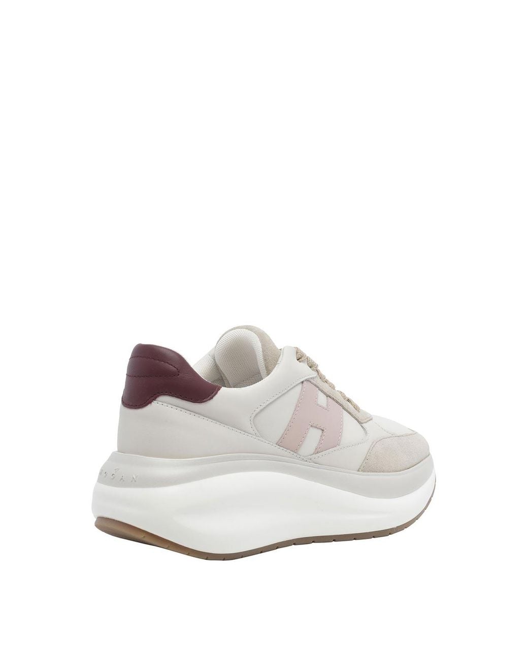 Hogan White Maxi I Active Leather And Suede Trainers With H Logo And Chunky Sole