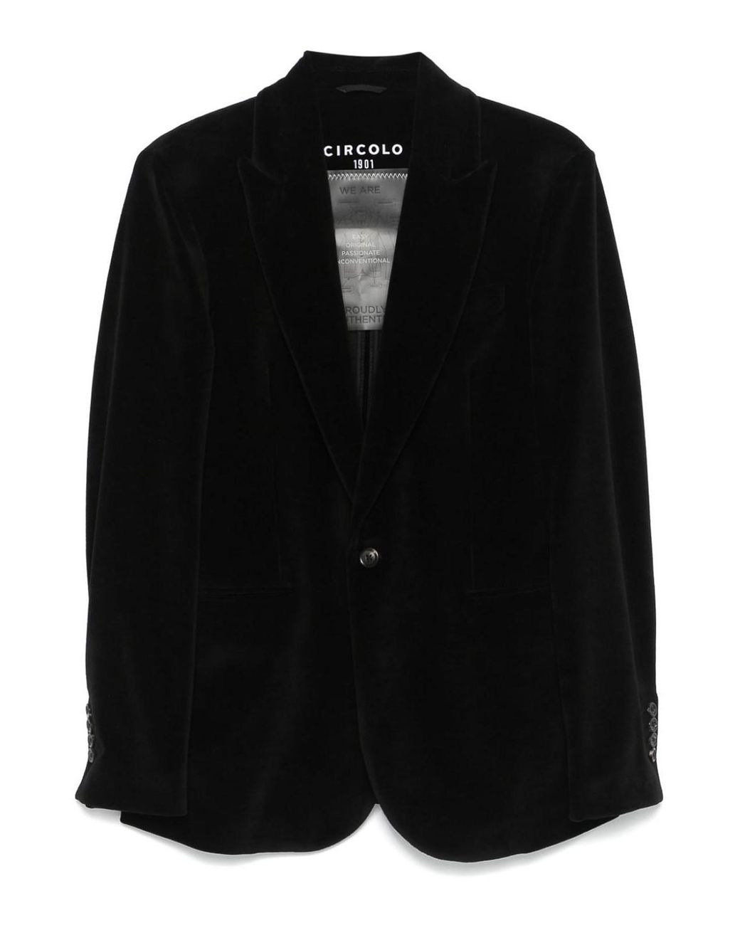 Circolo 1901 Black Velvet Single-Breasted Jacket for men