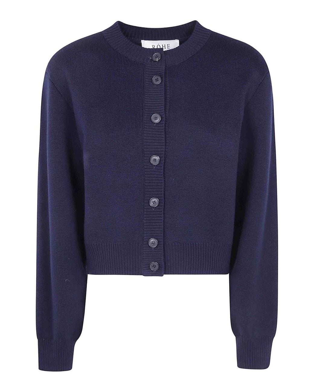 Rohe Blue Statement Shoulder Cardigan