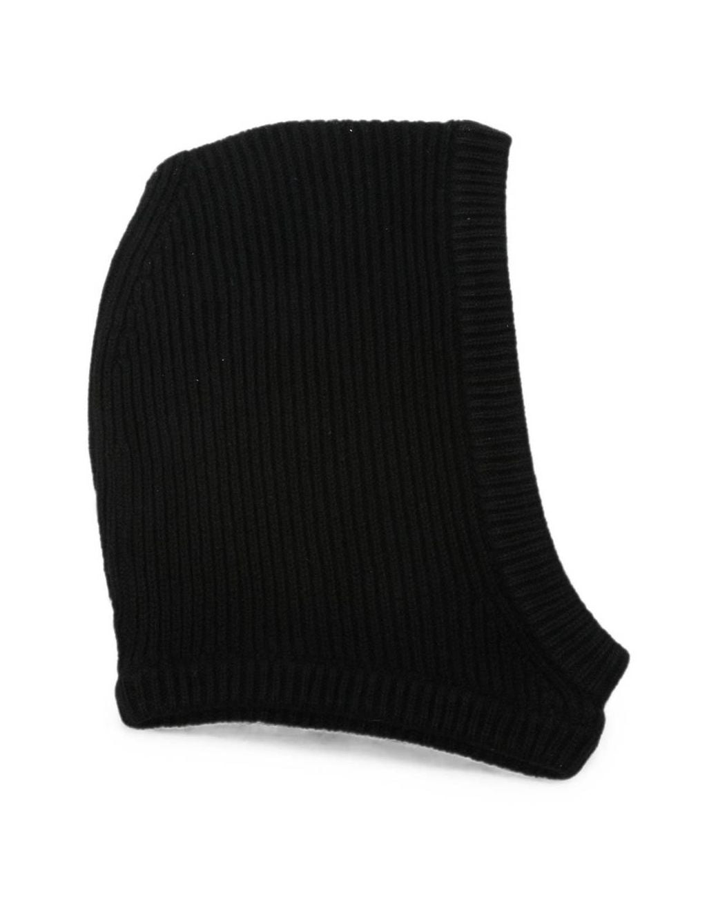 Rick Owens Black Cashmere-Wool Tower Hood for men