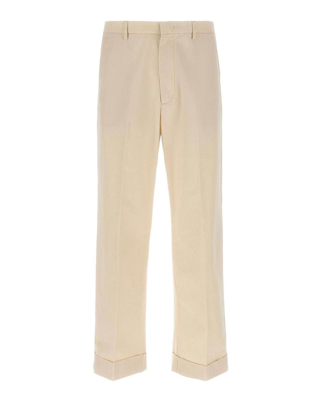 Valentino Garavani Natural Turn-Up Trousers for men
