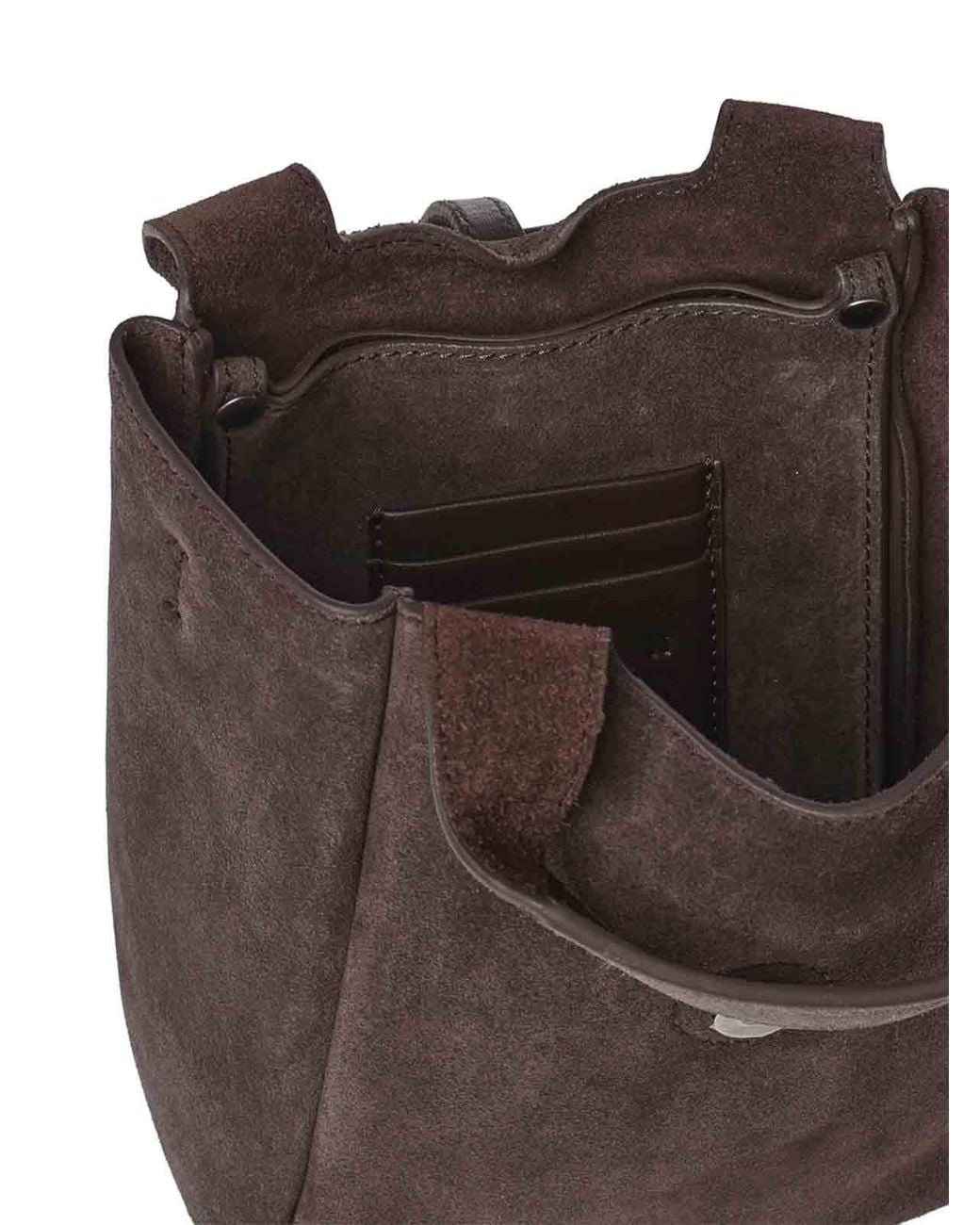 Hogan Brown Trend Mini Suede Shopping Bag