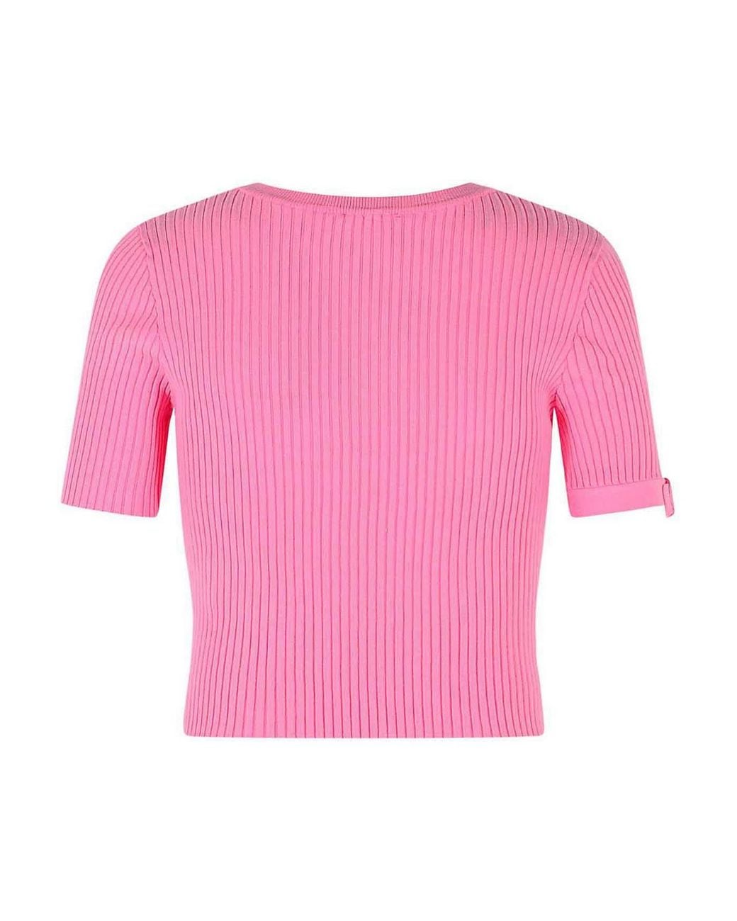 Courreges Pink Viscose Blend T-Shirt