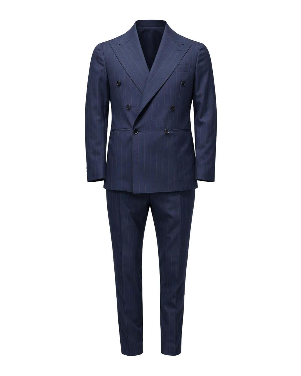 Franzese Collection Blue Canonico Pinstriped Suit for men