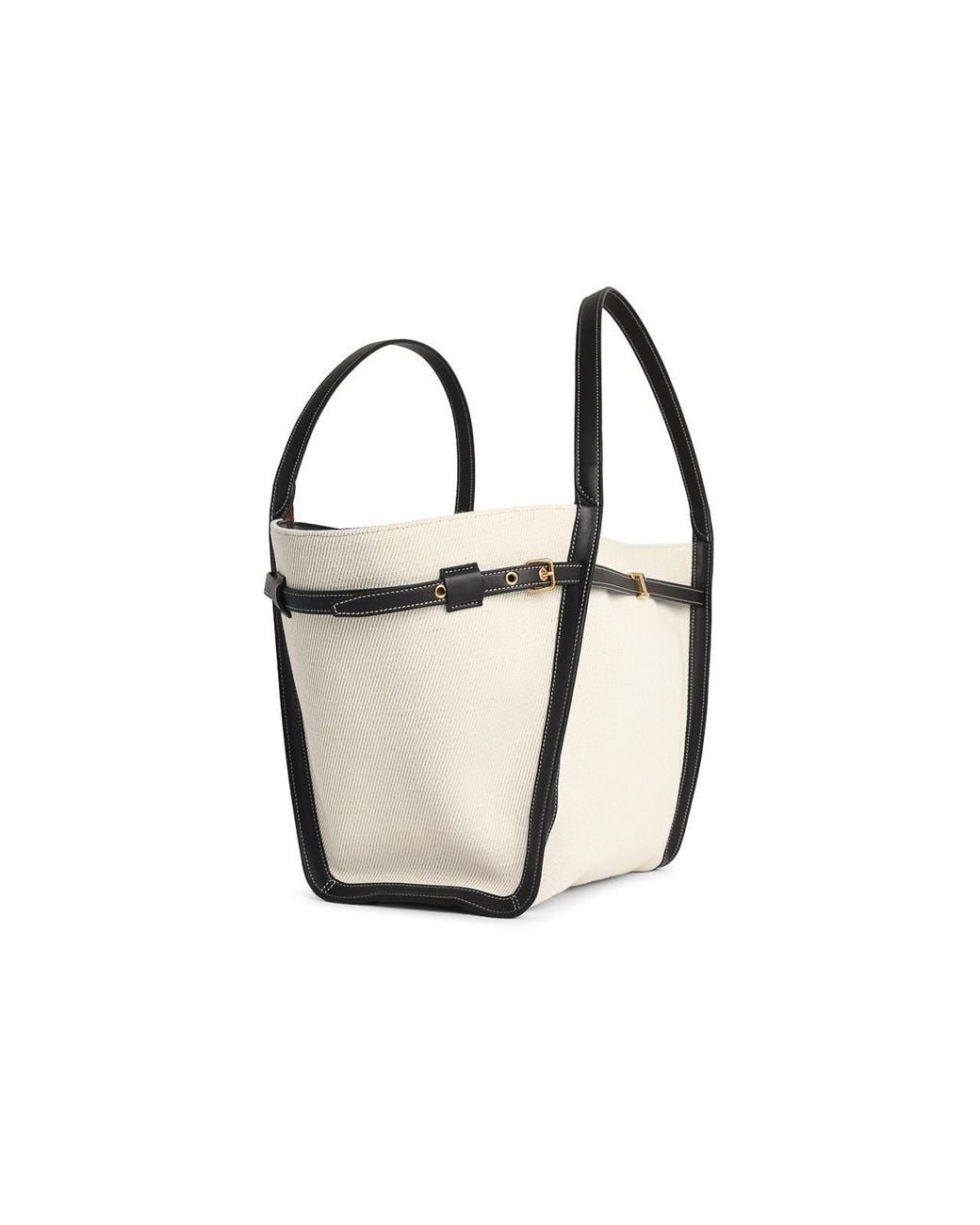 Tod's White Shopping Tim Canvas And Midi Leather Bag