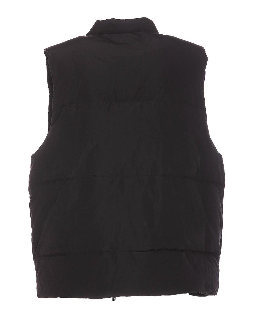 Represent Black Sleeveless Padded Vest With High Collar for men