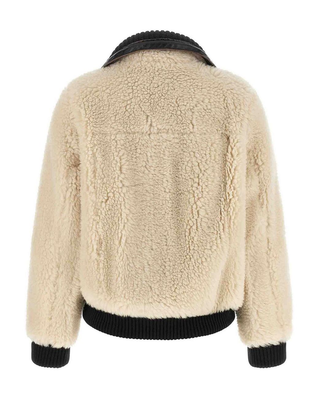 Sacai Black Shearling Effect Wool Jacket