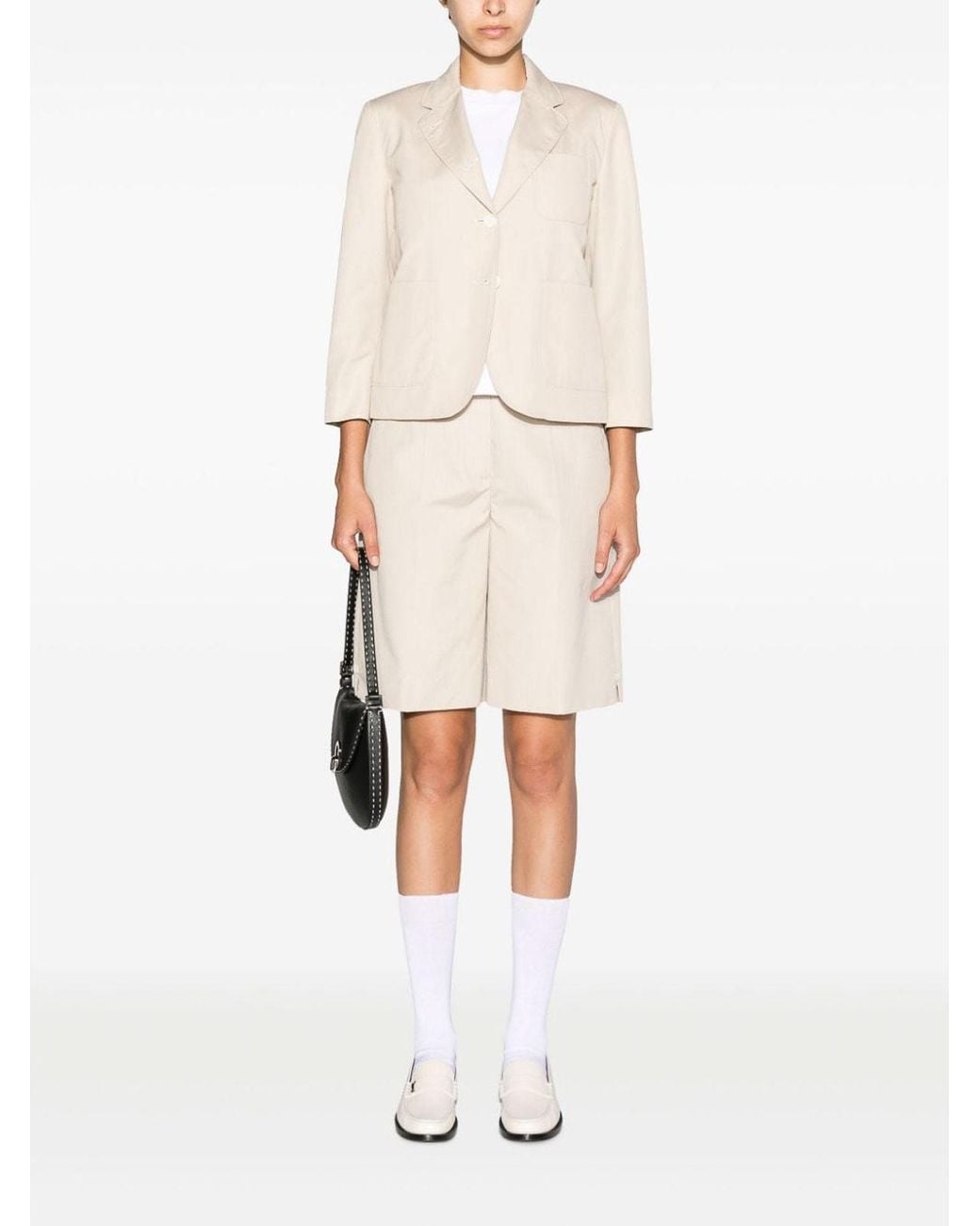 Thom Browne Natural Rounded-Collar Single-Breasted Blazer