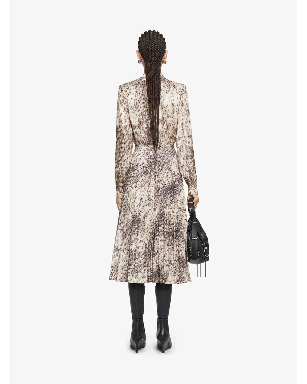 Givenchy Natural Snow-Leopard Printed Lavalliere Blouse
