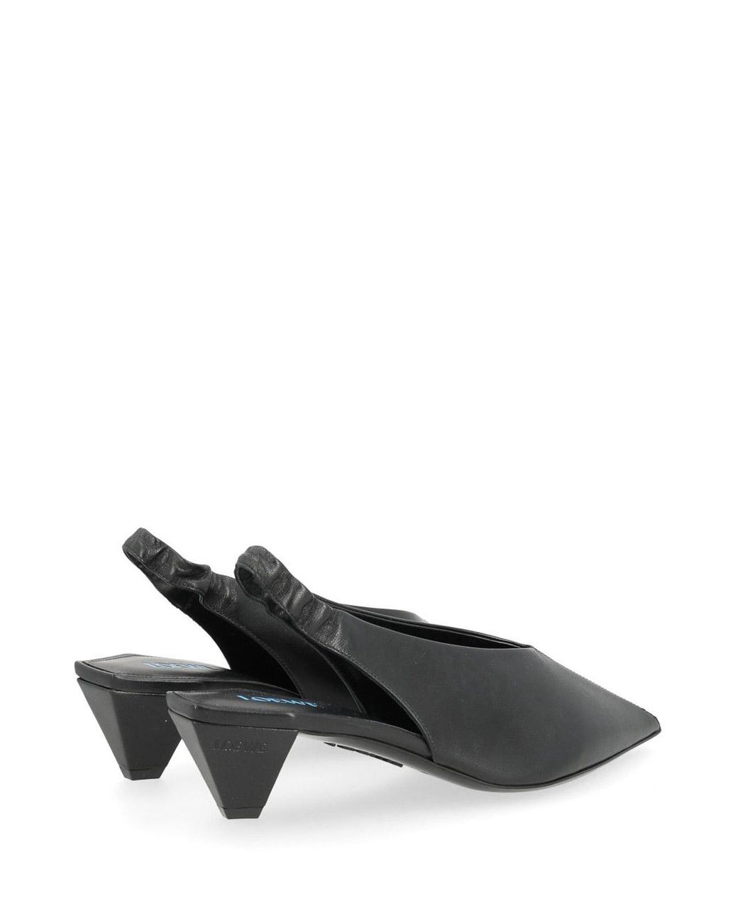 Loewe Gray Origami Cubic Lambskin Slingback