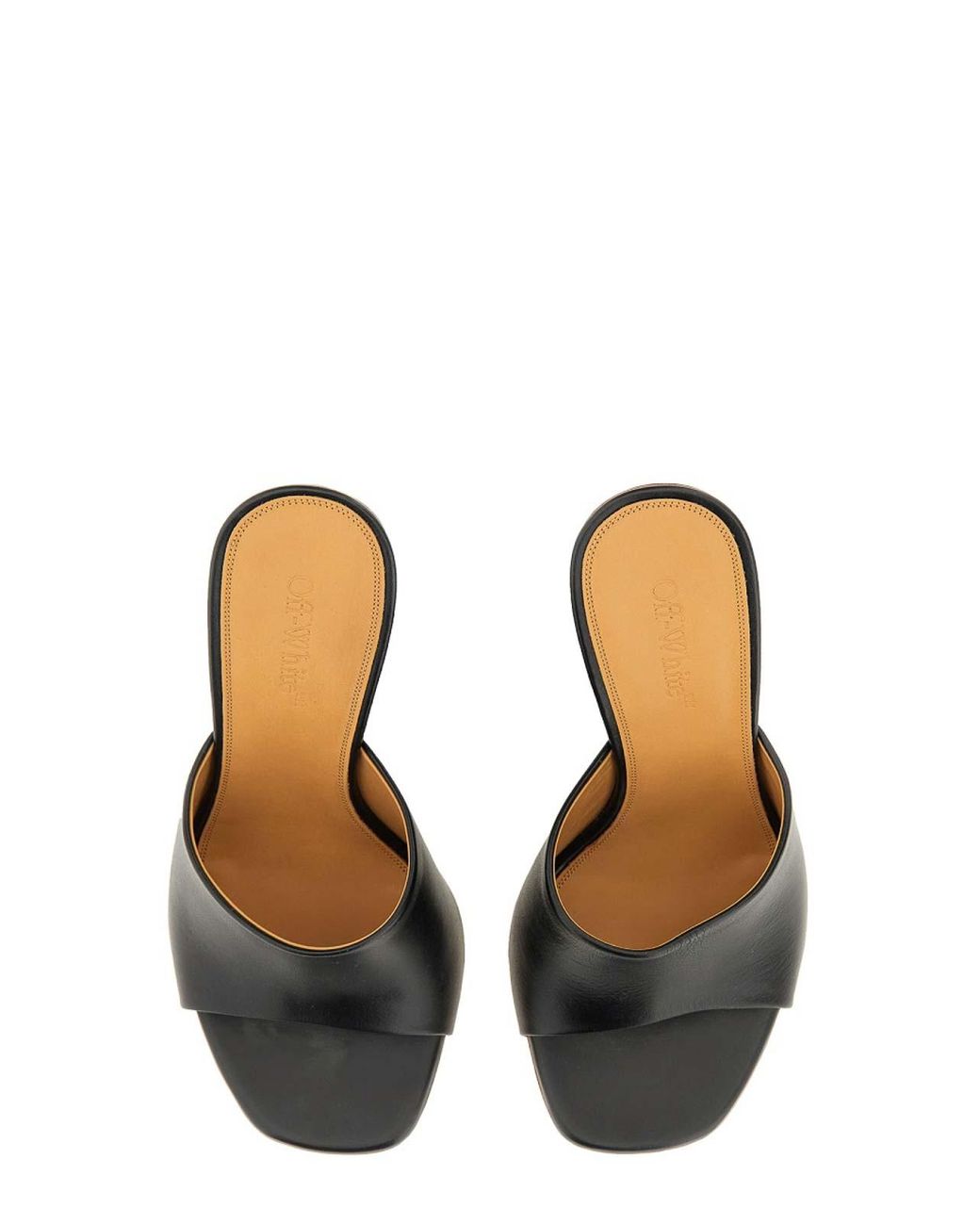 Off-White c/o Virgil Abloh Black Wedge Heel Mules With Jug Design