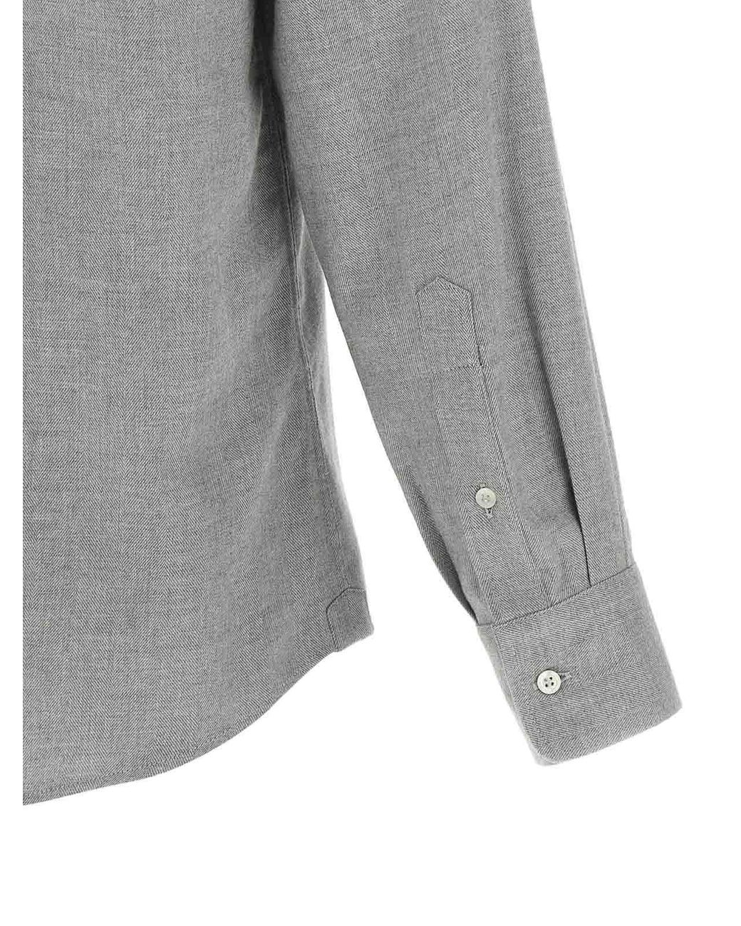 Brunello Cucinelli Gray Cotton Blouse for men