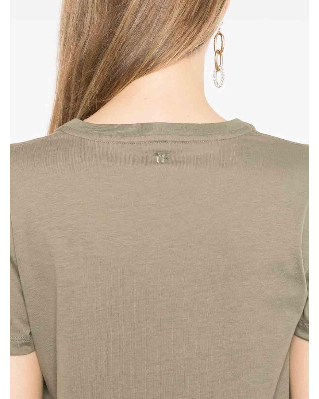 Tom Ford Natural Cotton Jersey Crewneck T-Shirt