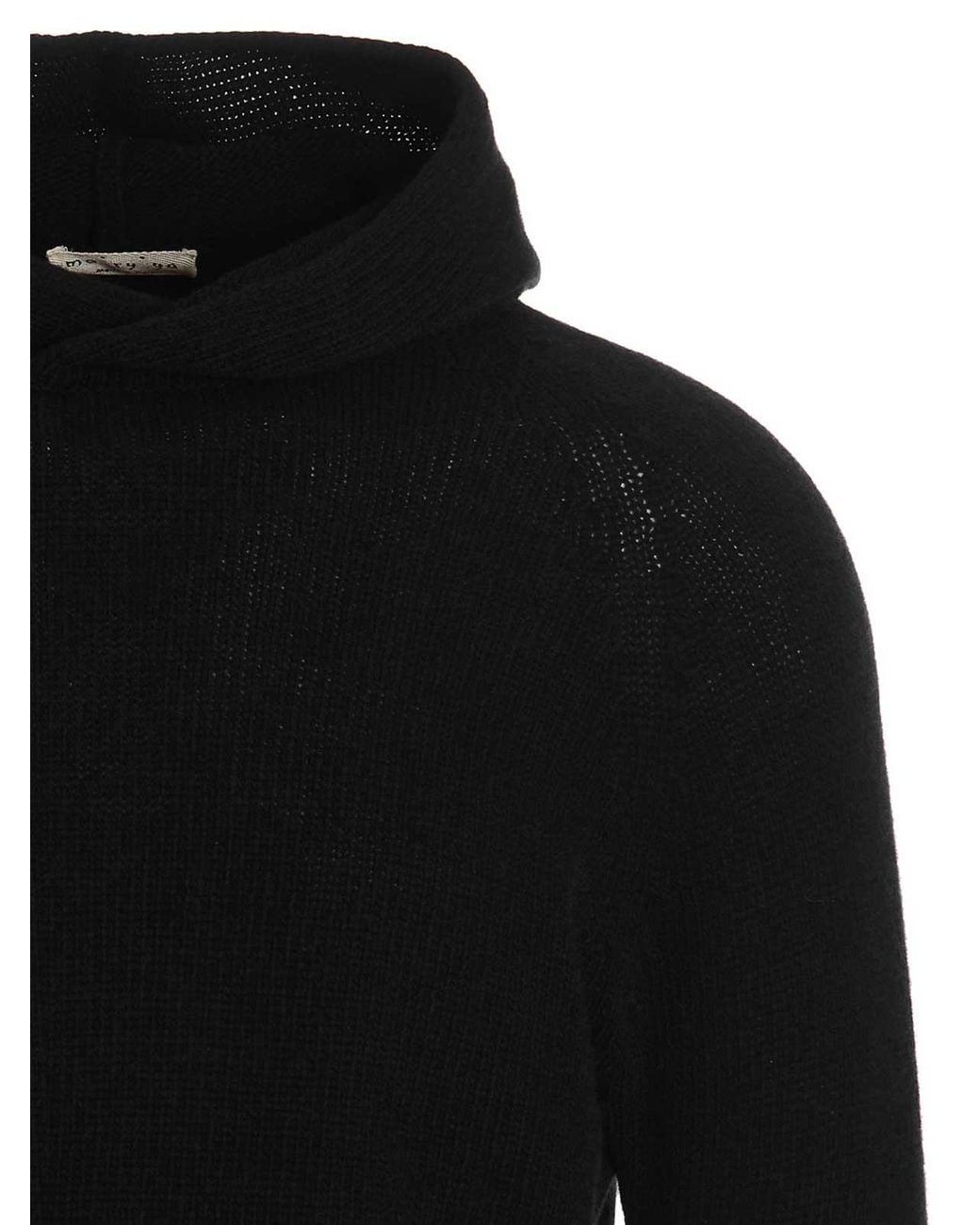 Ma'ry'ya Black Hooded Sweater for men