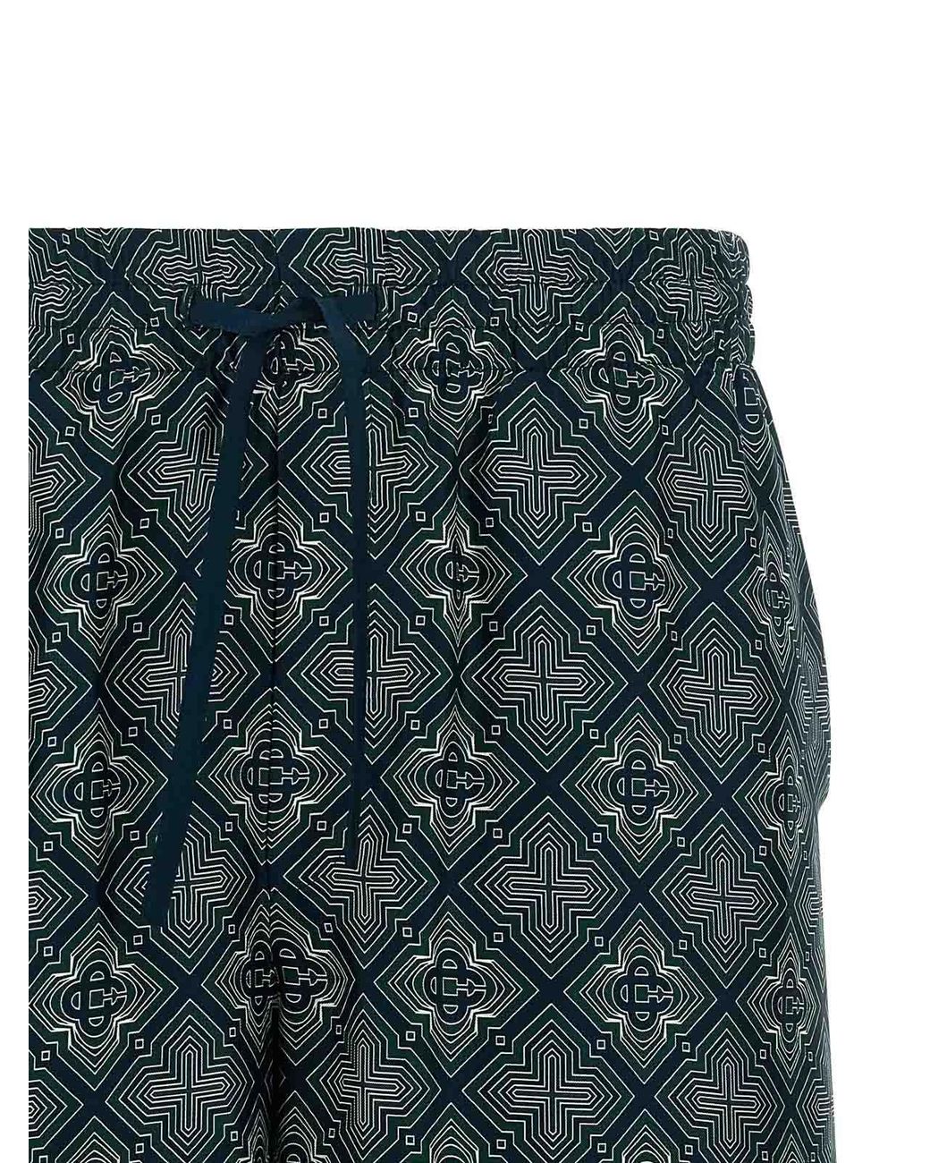 Casablanca Green 'Radiating Monogram' Shorts for men