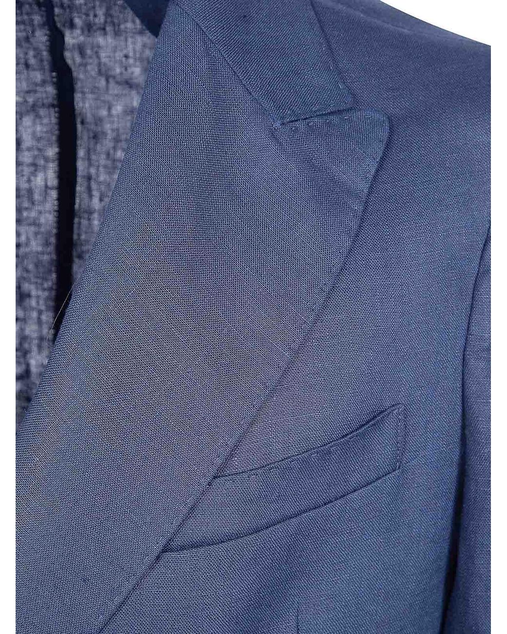 Michael Coal Blue Pure Linen Suit for men