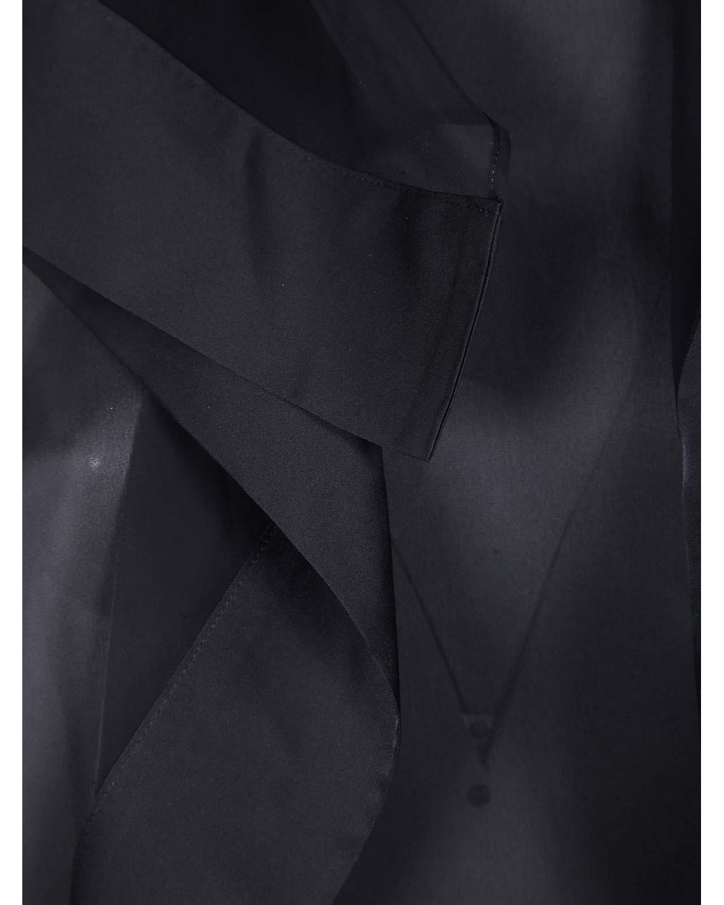Sacai Black Satin X Chiffon Pullover