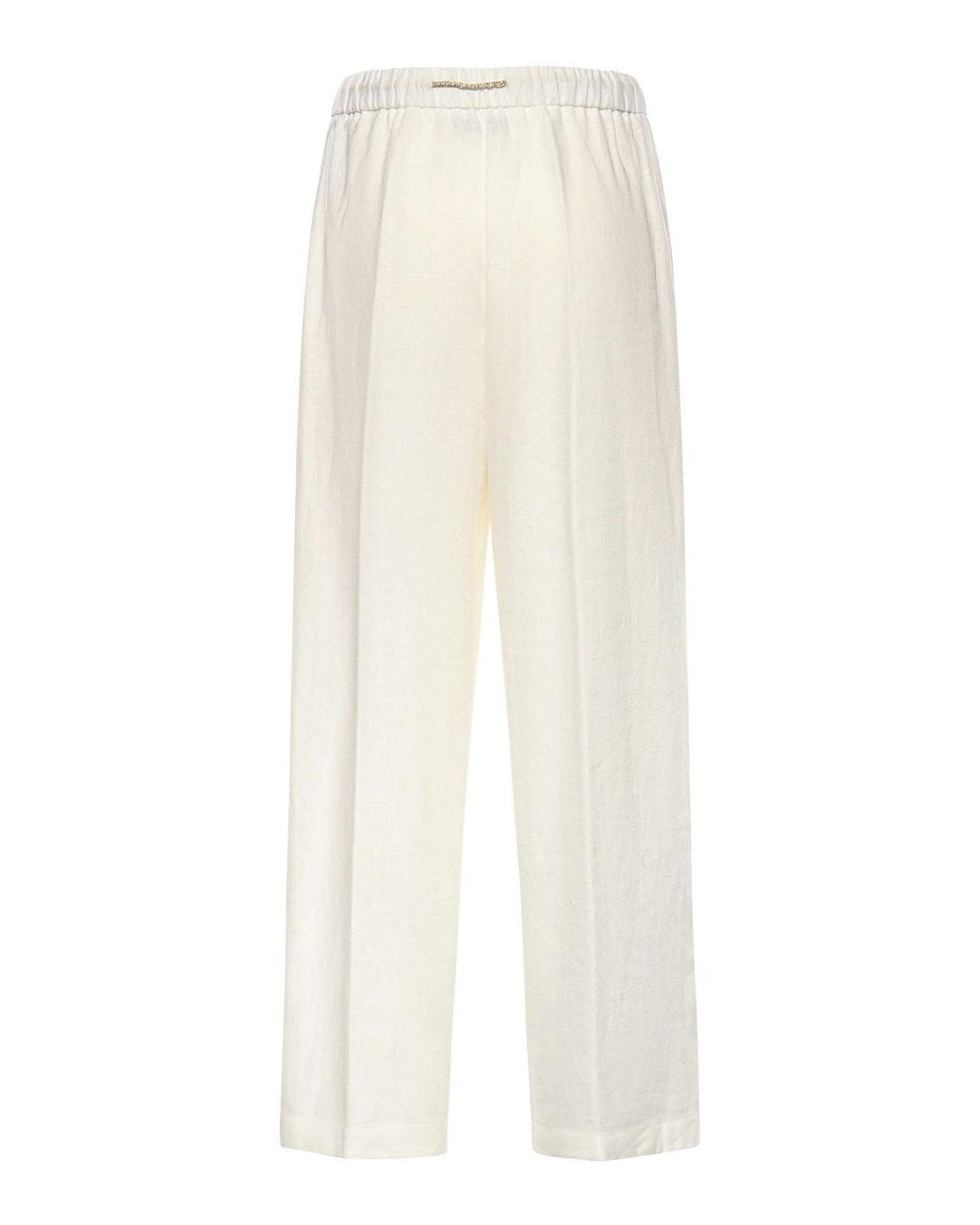 Herno White Linen Blend Trousers