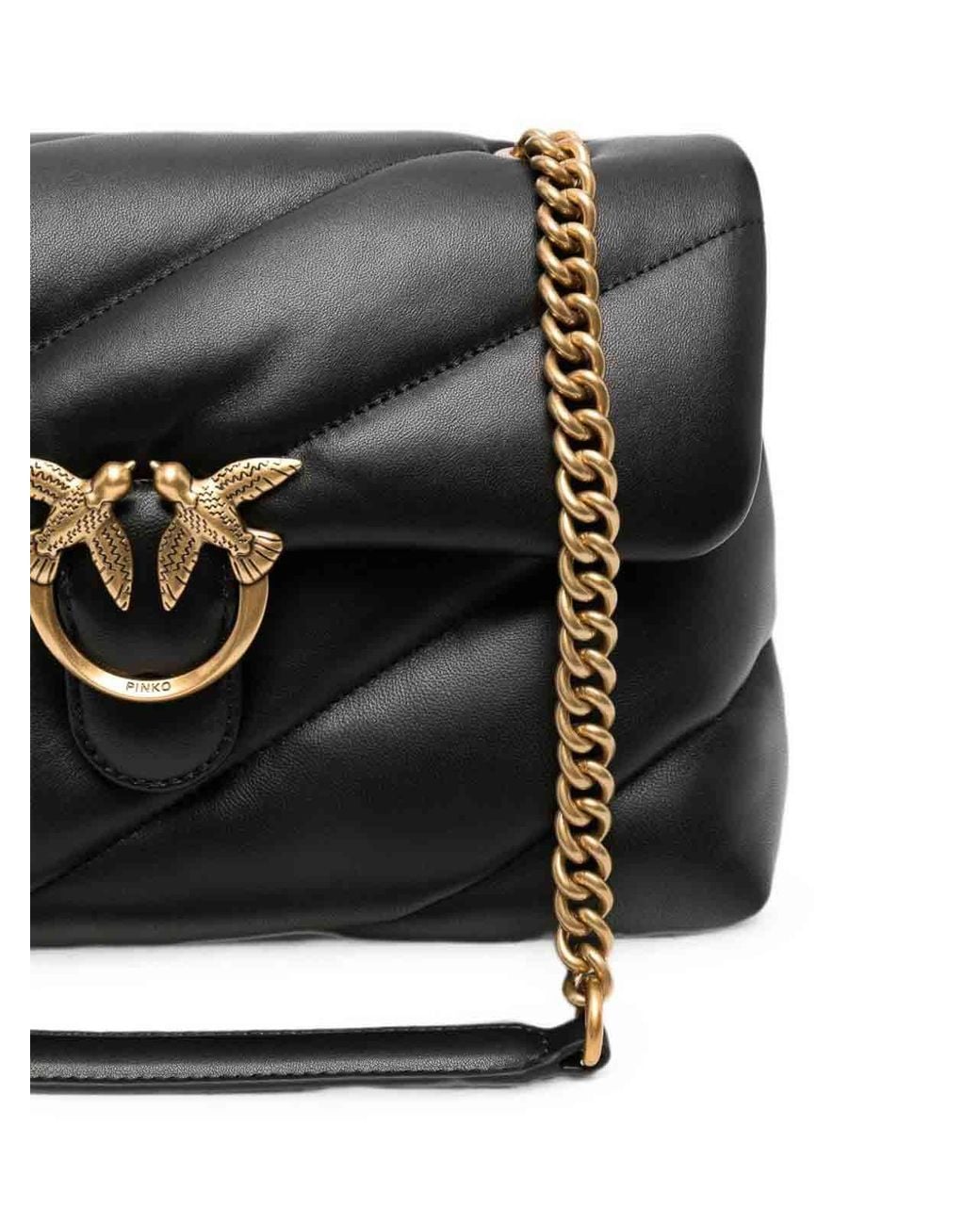 Pinko Black Love Puff Classic Quilted Bag