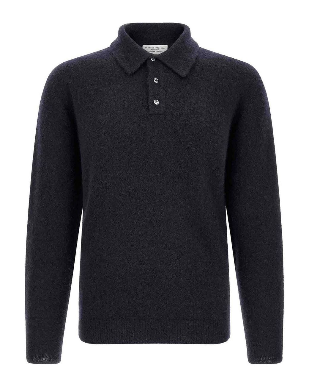 Roberto Collina Blue Cashmere And Silk Polo Shirt for men