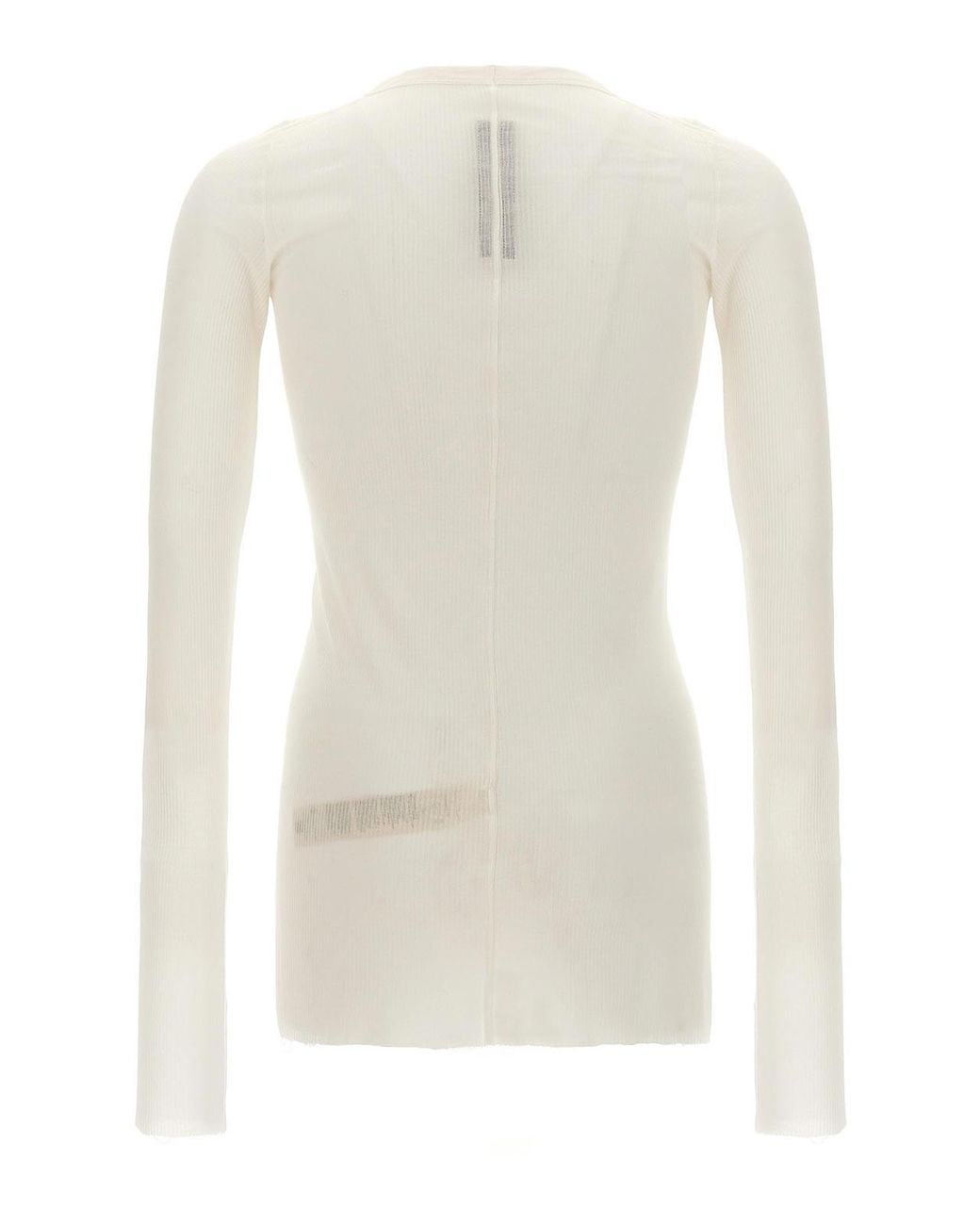 Rick Owens White Rib Ls T' T-Shirt for men