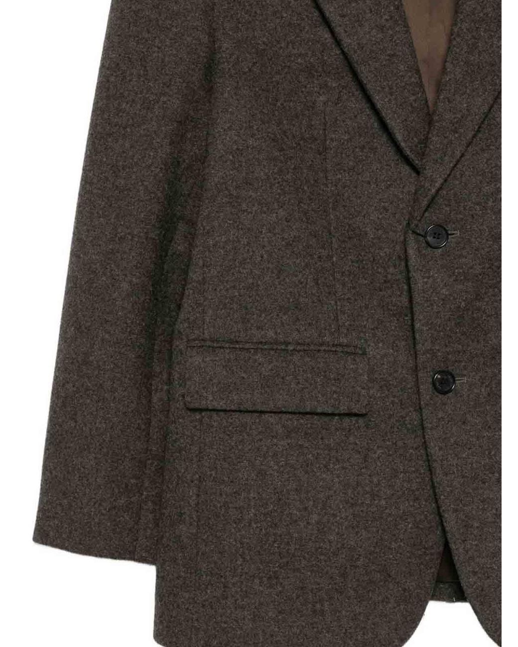 DUNST Black Wool Single-Breasted Blazer Jacket