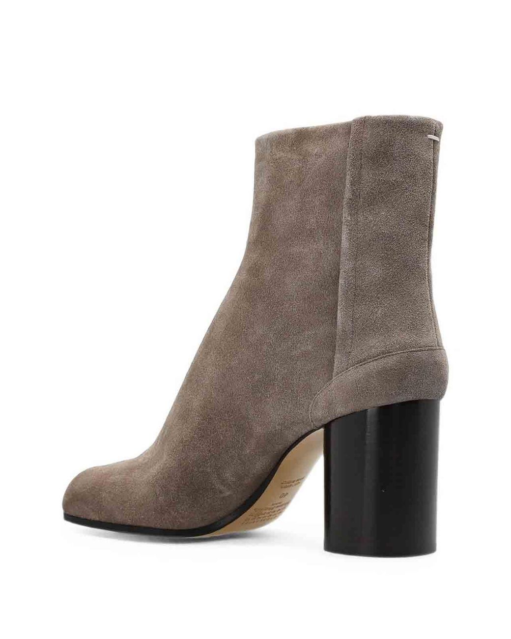 Maison Margiela Gray Suede Tabi Ankle Boots With Heel