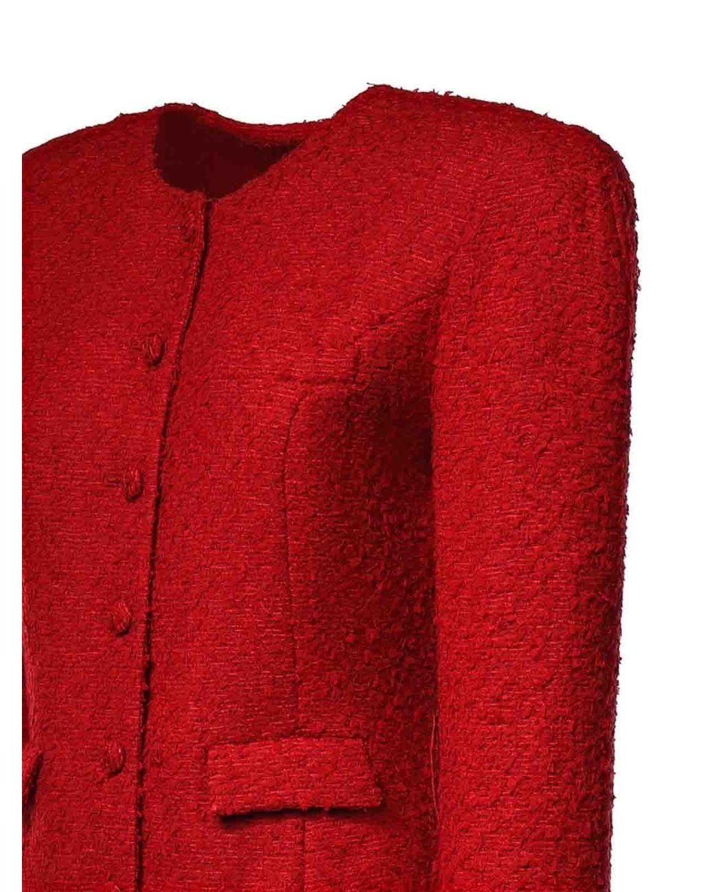 Magda Butrym Red Boucl Mini Dress