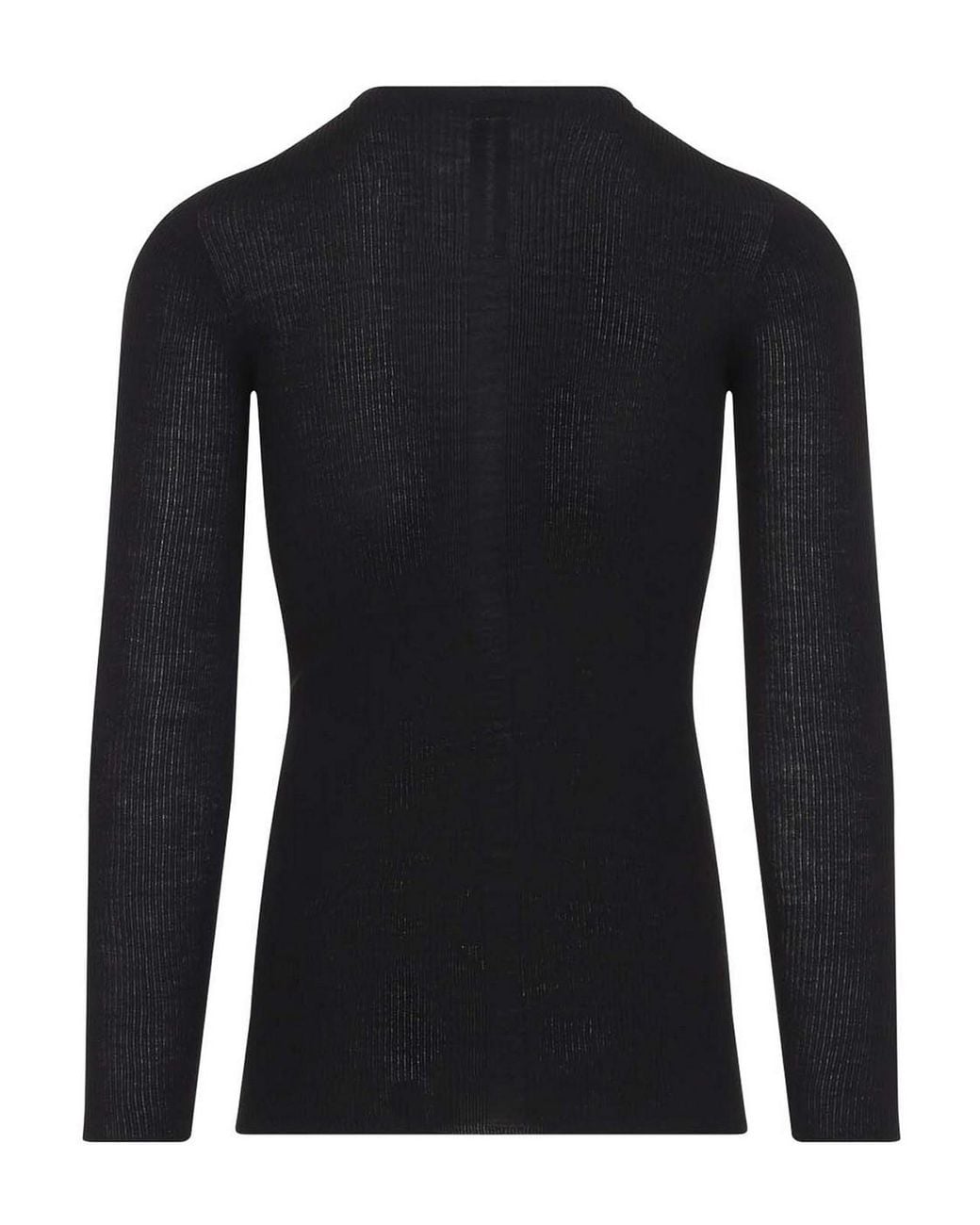 Rick Owens Black Ribbed Round Neck for men