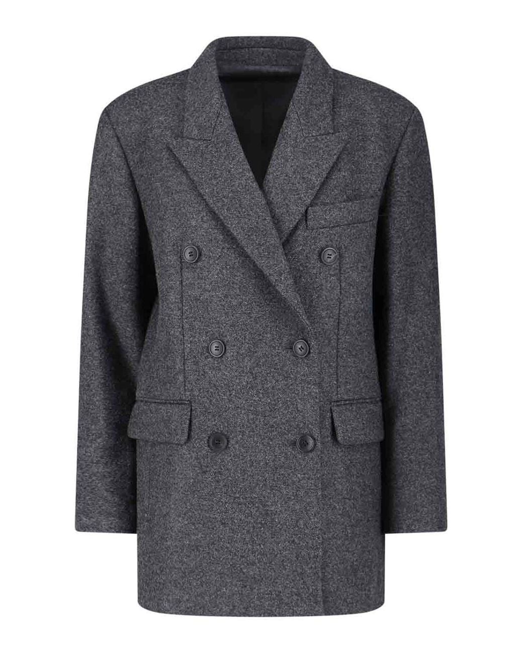 Isabel Marant Gray Double -Breasted Coat