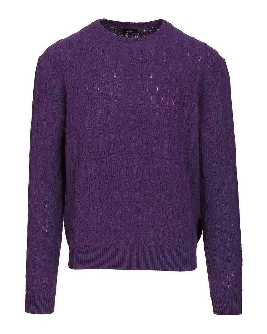 Etro Purple Cashmere Sweater for men