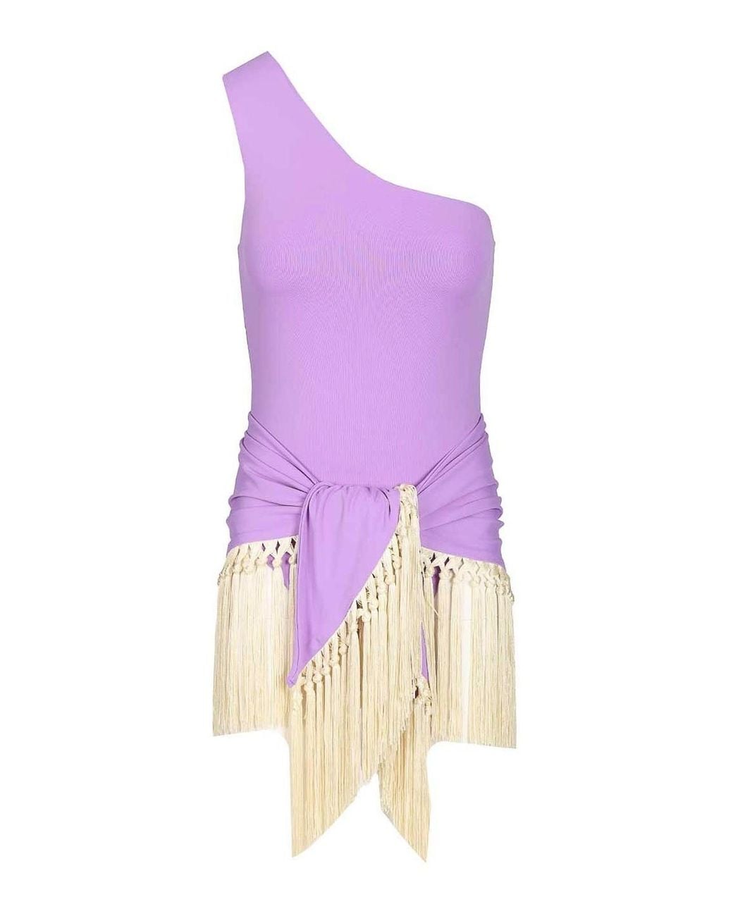 Taller Marmo Purple Yacare One-Piece Swimsuit And Pareo Set