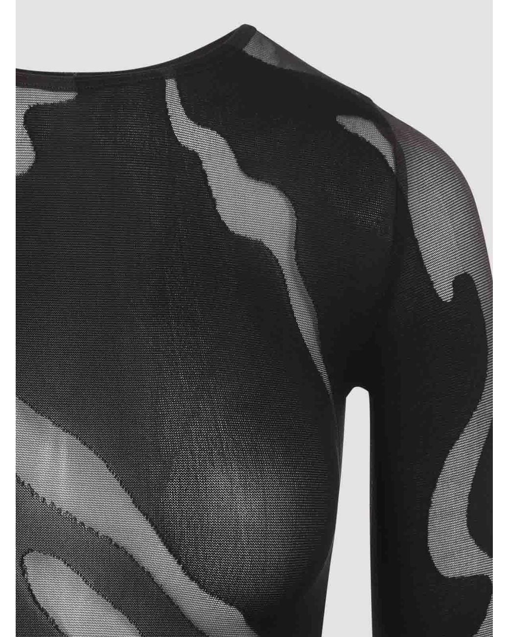 Wolford Black Rose Shadow String Body