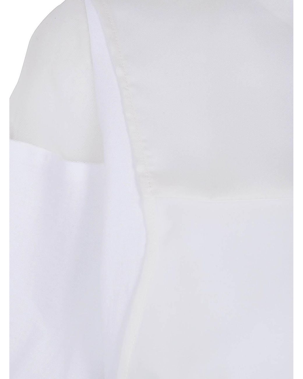 Sacai White Satin X Cotton Jersey T-Shirt