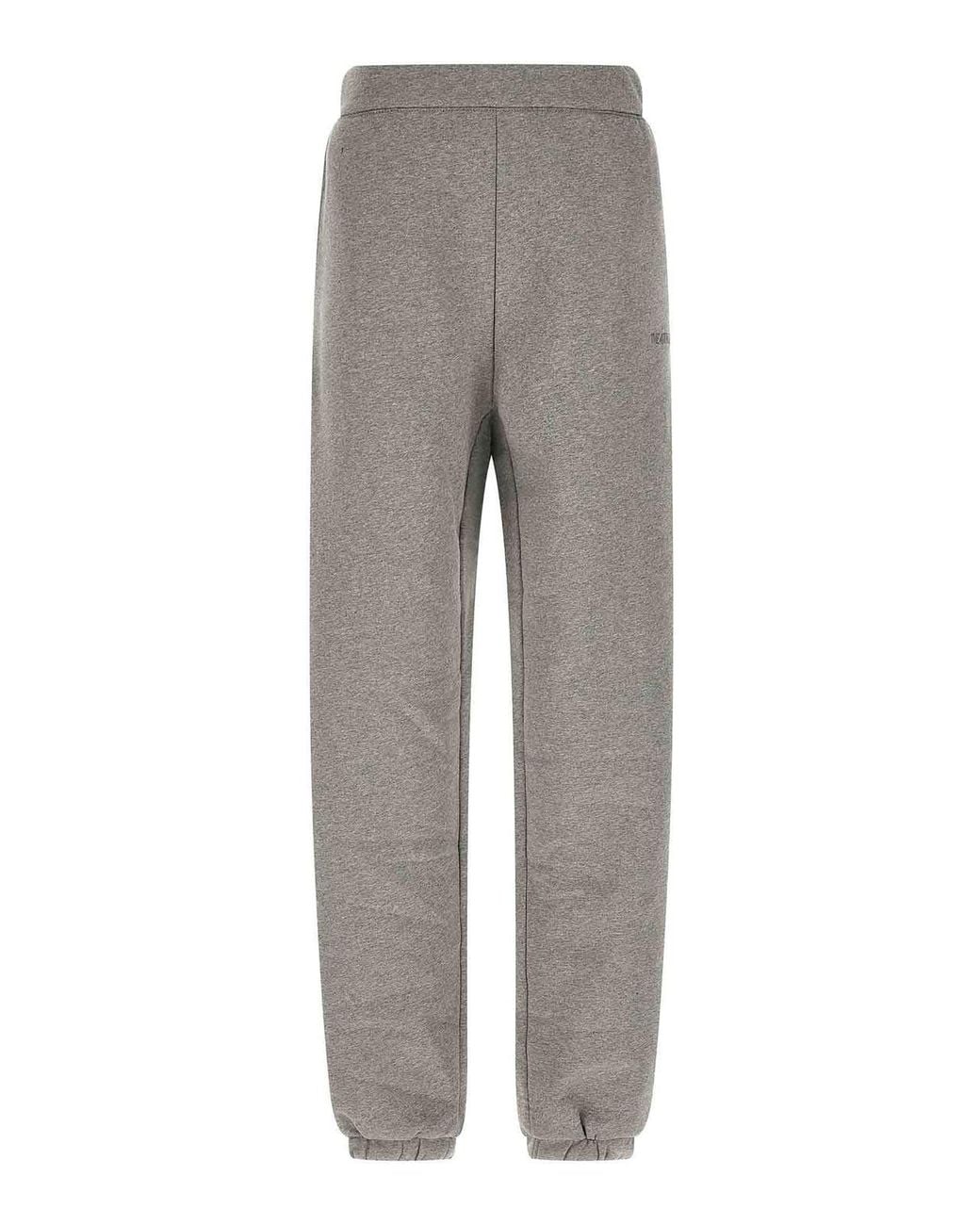 The Attico Gray Logo Embroidery Joggers