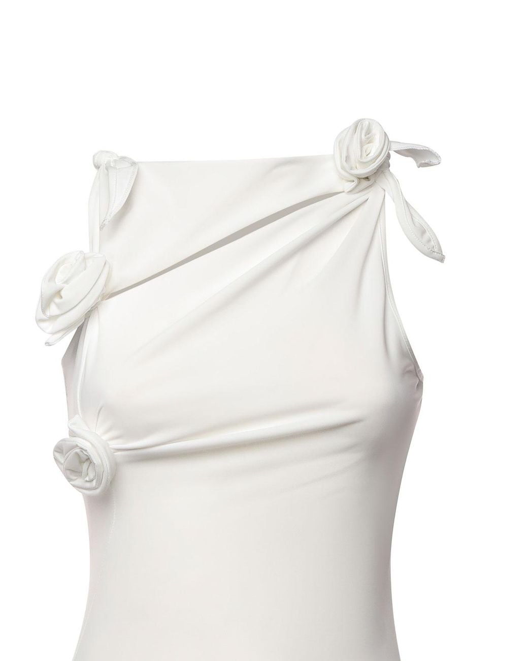 Coperni White Flower Gown Dress