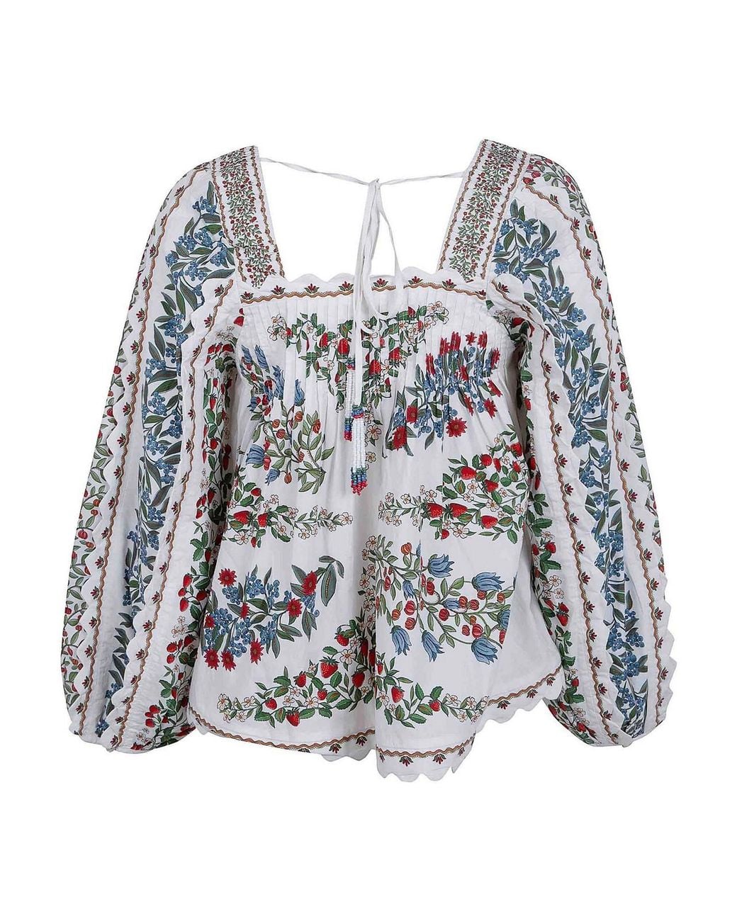 Farm Rio White Long Sleeve Blouse