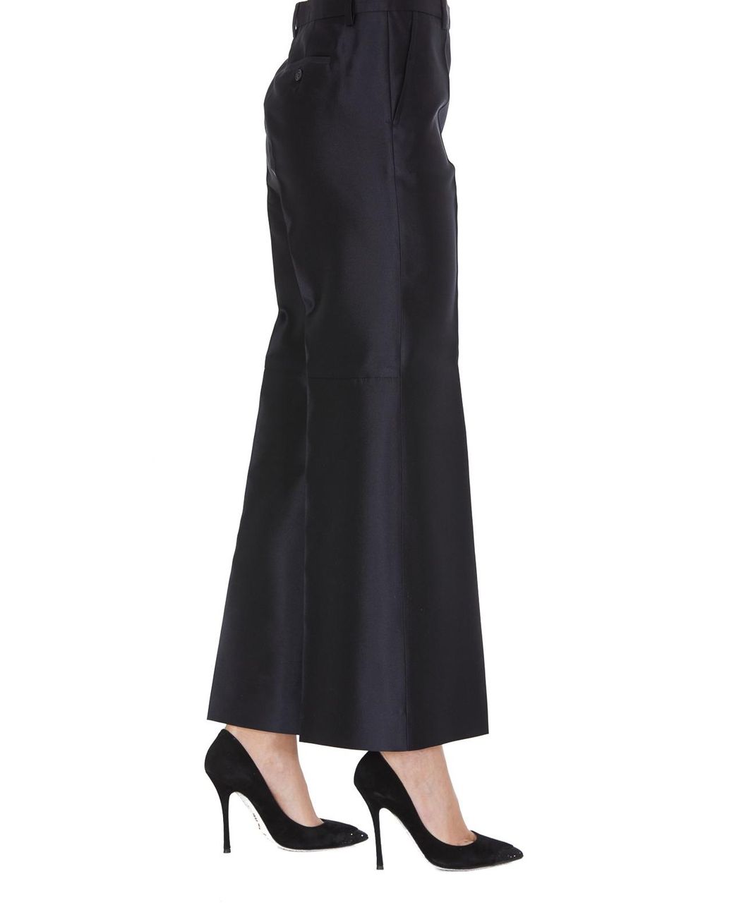 Givenchy Blue Taffeta Flared Trousers