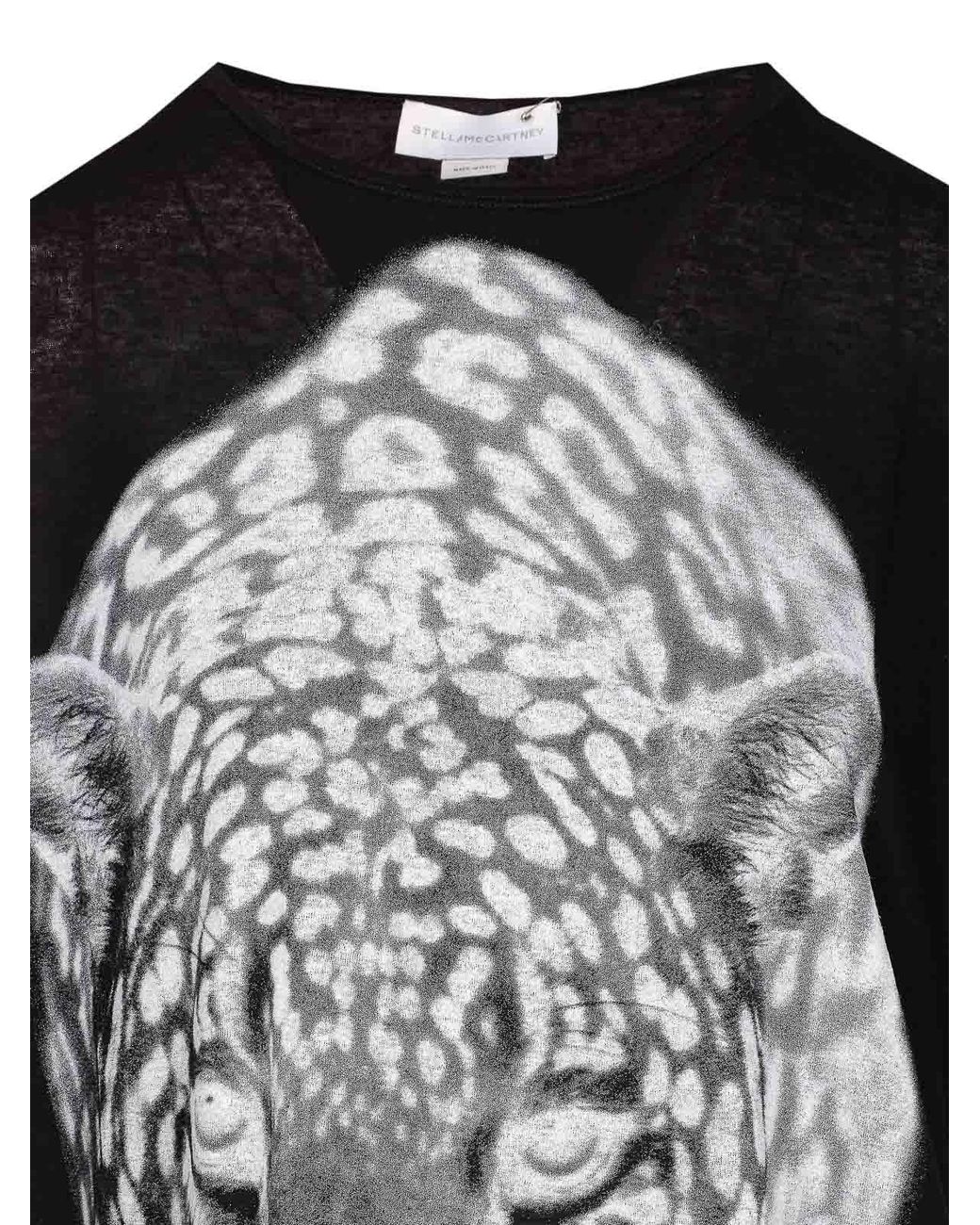 Stella McCartney Black Leopard-Print T-Shirt