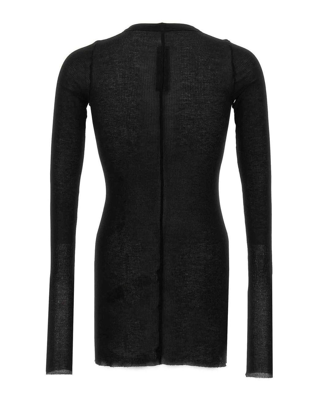 Rick Owens Black Rib Ls T' T-Shirt for men