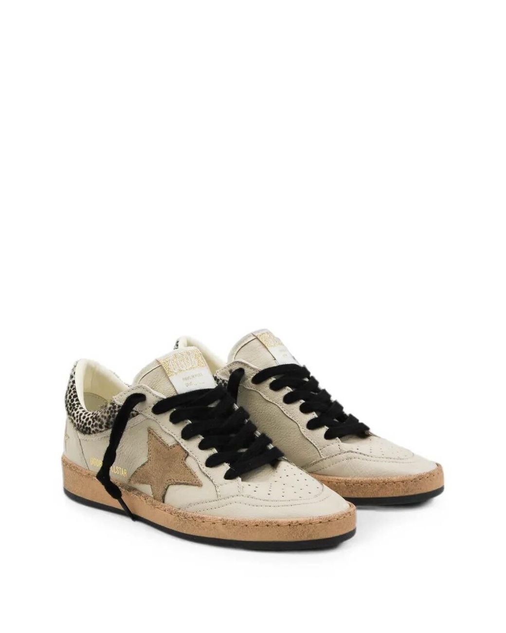 Golden Goose Deluxe Brand Brown Cream Lace-Up Sneakers