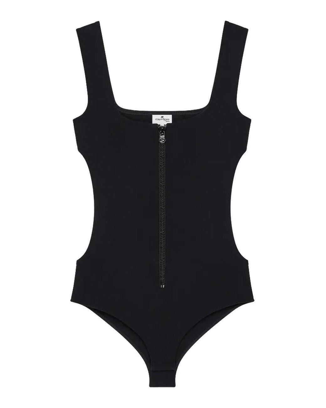 Courreges Black Top Cut Out Stretch Techno