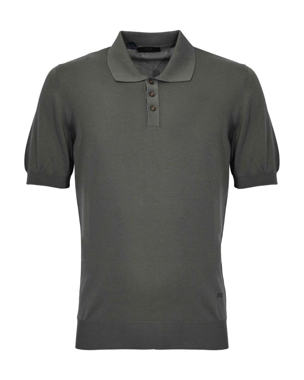 Fay Gray Military Cotton Knit Polo Shirt for men