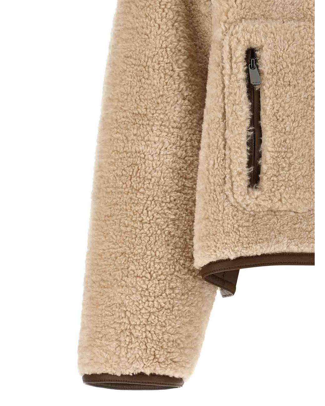 Pinko Natural Teddy Cropped Jacket